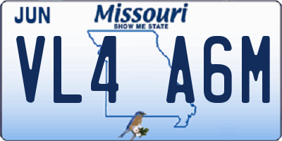MO license plate VL4A6M
