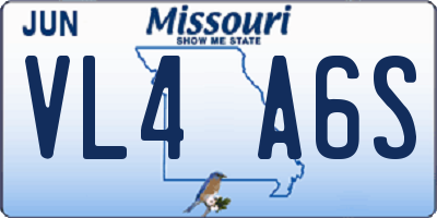 MO license plate VL4A6S