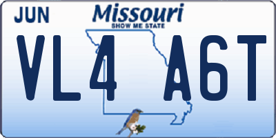 MO license plate VL4A6T