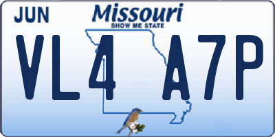 MO license plate VL4A7P