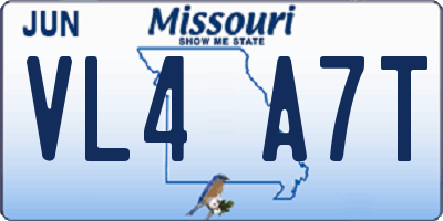 MO license plate VL4A7T