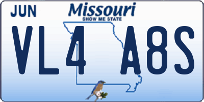 MO license plate VL4A8S