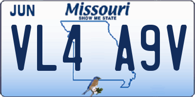 MO license plate VL4A9V
