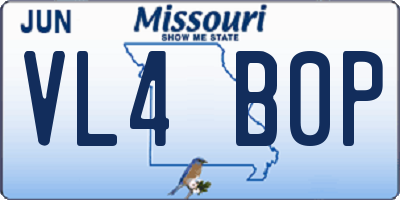MO license plate VL4B0P