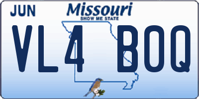 MO license plate VL4B0Q