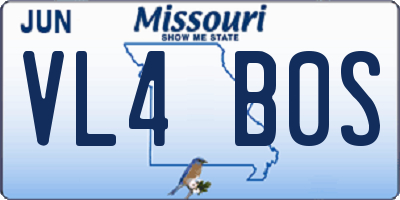 MO license plate VL4B0S