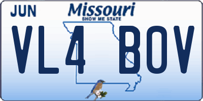 MO license plate VL4B0V