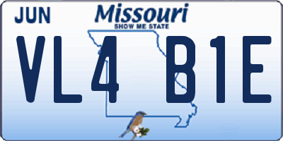 MO license plate VL4B1E