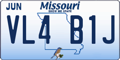 MO license plate VL4B1J