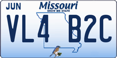 MO license plate VL4B2C