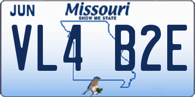 MO license plate VL4B2E