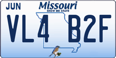 MO license plate VL4B2F