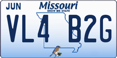 MO license plate VL4B2G