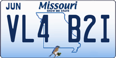 MO license plate VL4B2I