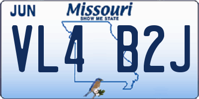 MO license plate VL4B2J