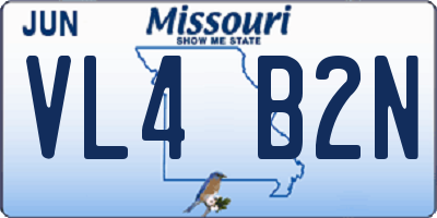 MO license plate VL4B2N