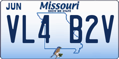 MO license plate VL4B2V