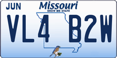 MO license plate VL4B2W