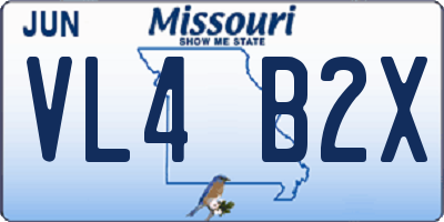 MO license plate VL4B2X