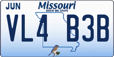 MO license plate VL4B3B