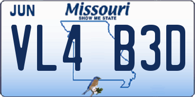MO license plate VL4B3D