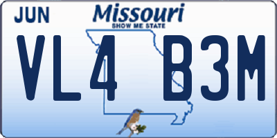 MO license plate VL4B3M