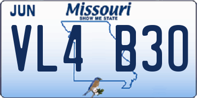 MO license plate VL4B3O