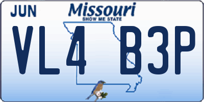 MO license plate VL4B3P