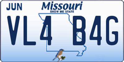 MO license plate VL4B4G