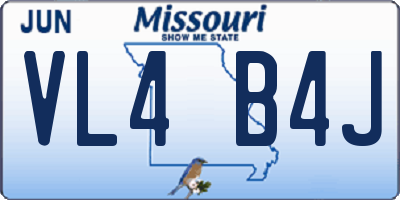MO license plate VL4B4J