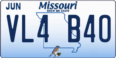 MO license plate VL4B4O
