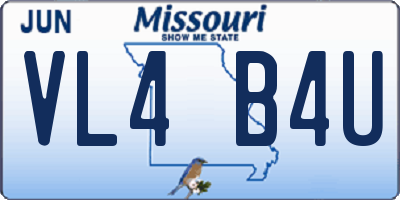 MO license plate VL4B4U