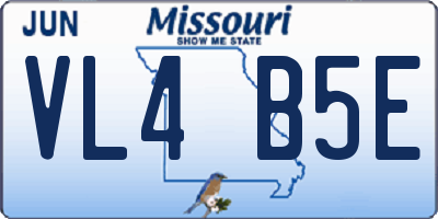 MO license plate VL4B5E