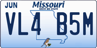 MO license plate VL4B5M