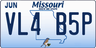MO license plate VL4B5P