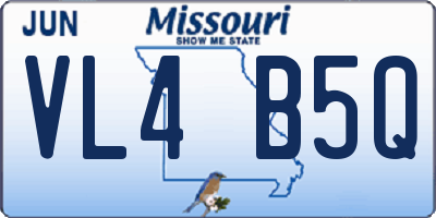 MO license plate VL4B5Q
