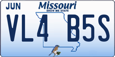 MO license plate VL4B5S