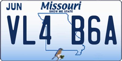 MO license plate VL4B6A