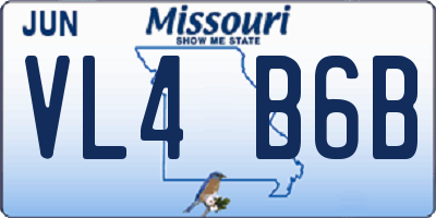 MO license plate VL4B6B