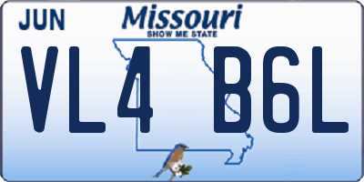 MO license plate VL4B6L