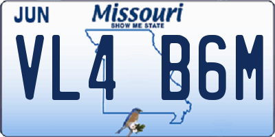 MO license plate VL4B6M