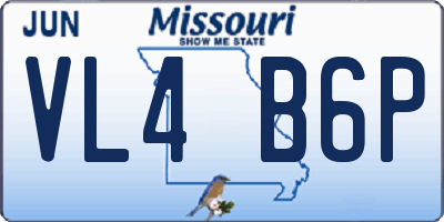 MO license plate VL4B6P
