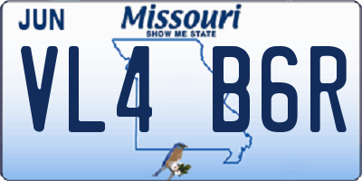 MO license plate VL4B6R