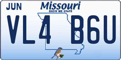 MO license plate VL4B6U