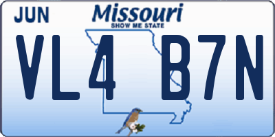 MO license plate VL4B7N