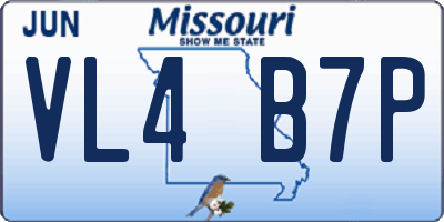 MO license plate VL4B7P