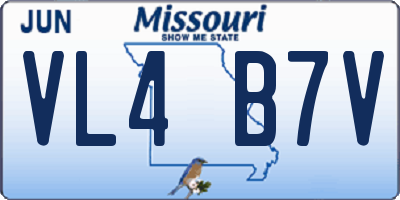 MO license plate VL4B7V