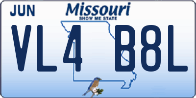 MO license plate VL4B8L