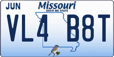 MO license plate VL4B8T