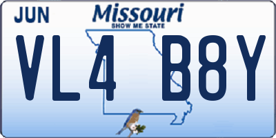 MO license plate VL4B8Y